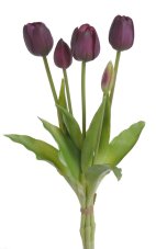 Svazek plastových tulipánů, hlavička 5cm, dl. celkem  40cm - 5 kusů