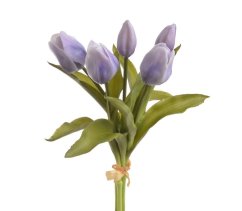 Svazek tulipánů z měkčeného plastu hlavička 6cm, celkem dl. 30cm - 5ks