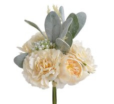 Kytice umělých rozkvetlých pivoněk a travin, pivoňka Ø 11cm/ dl.celkem 44cm
