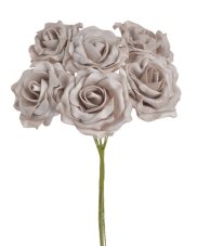 Hlavička pěnové růžičky na drátku Ø 6cm, drátek 25cm - 6ks