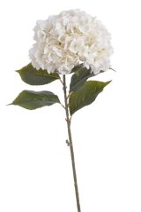 Umělá hortenzie s listy, hlava Ø 20cm, dl.80cm