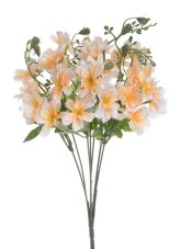 Kytice umělého clematis 7 výhonů s listy a doplňky, dl. 32cm