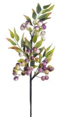 Umělá větvička hlohu s bobulemi a listy, dl. 55 cm, barva 163