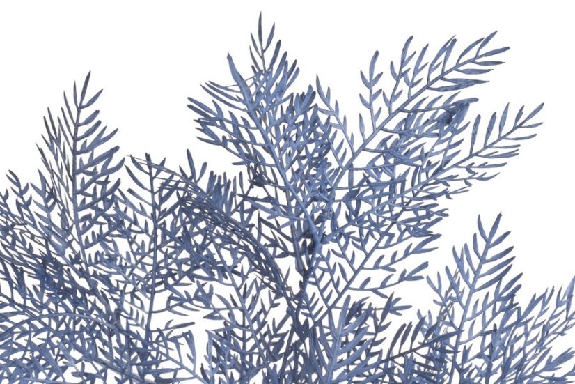 Větvička umělého kapradí 95cm - modrá 06