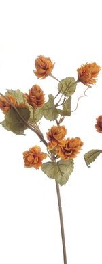 Umělá větvička chmelu  s 8 šiškami dl. 55cm - Barva: Oranžová
