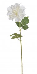 Umělá  dahlia na stonku 1 květ s listy,  hlavička Ø 12cm, dl. 63cm