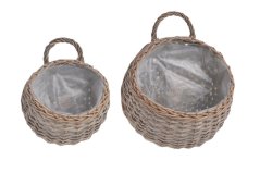 Proutěná nýdoba na aranžování s výstelkou 20cmLx10cmWx20cmH, 30cmLx15cmWx30cmH - 2ks