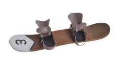 Vánoční dekorace dřevěný snowboard s vázáním  30cmLx10cmWx4cmH