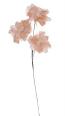 Květy z barveného peří 11 cm, dl.75cm