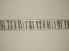 Kostkovaná stuha s metaloplastem monofilem a drátkem 2,5cm/25m