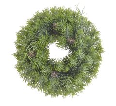 Věnec z umělého chvojí se šiškami Ø30cm