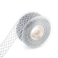 Bavlněná síťovaná tužená stuha 4cm/10m