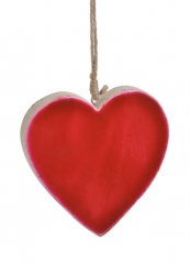 Dekorace dřevěné srdce 10cm - závěs