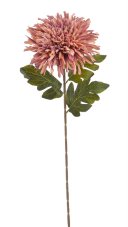 Umělá chryzantéma na stopce s listy, hlavička Ø19cm, celkem dl.73cm