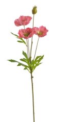 Umělý kvetoucí mák 3 květy, květ Ø 10cm, dl.69 cm