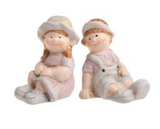 Dekorace keramická figurka chlape, děvče 9cm