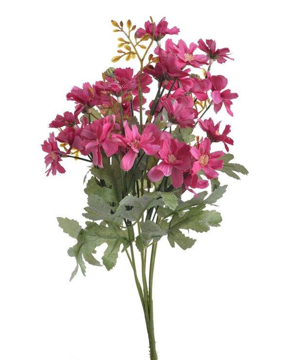 Kytice z umělých květů s listy a doplňky dl. 34cm