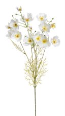 Umělá kytička letních květin, květ 6 cm, dl 90 cm - zápich - bílý 07
