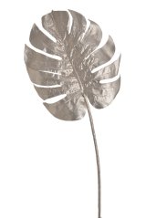 Stříbřený list monstery zápich dl. 82cm