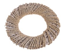 Věnec z šustí na proutěné konstrukci 35cm∅ x 4cm