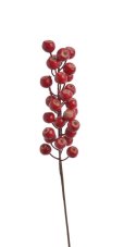 Umělá větvička hlohu s červenými plody 53 cm