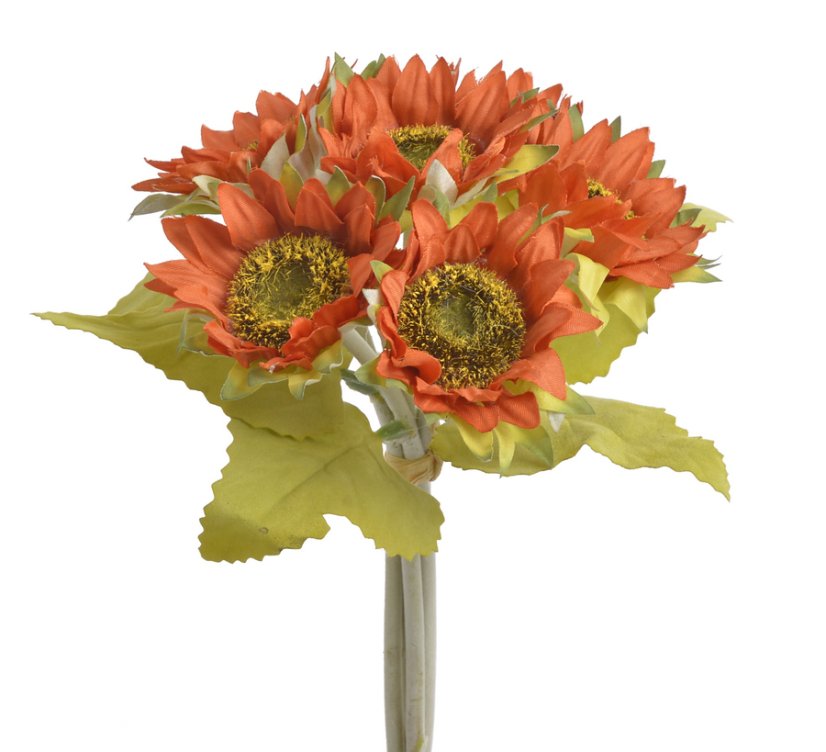 Svazek kvetoucích umělých slunečnic, květ Ø9cm/celkem dl.28 cm