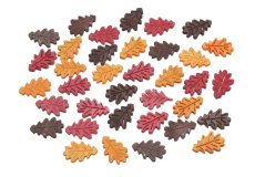 Podzimní dřevěné výseky ve tvaru listy javoru vel. 1,5 cm, tl. 0,2 cm - 36ks