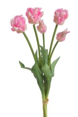 Svazek umělých papouščích tulipánů hlavička 5,5cm, celkem dl. 46 cm - 5ks