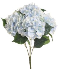 Kytice umělých hortenzií s 5 květy a listy, květ Ø 15cm, dl. celkem 48cm