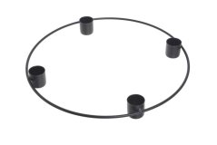 Dekorace kovový adventní věnec 25cm∅x2,5cmH