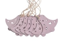 Dřevěné závěsné zvonky 8 cm, 8 ks, 129CAN18121PK