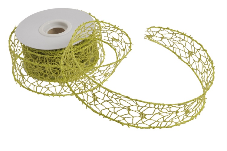Dekorace -  materiál na aranžování spider net 5cmx10y - zelená khaki
