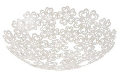 Talíř z květů 28,5x28,5x5,5cm - krémový