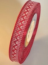Kostkovaná stuha se vzorem a drátkem 1,5cm/25m