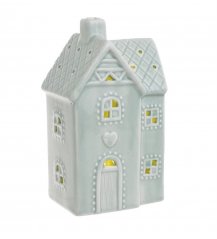 Dekorace porcelánový domek s LED osvětlením 8,5cmLx6cmWx14,5cmH