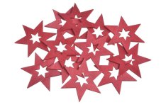 Vánoční dekorace dřevěné hvězdy výseky  .6,5cmL x 0,2cmW x 6,5cmH - 12ks