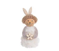 Zajíček v klobouku - dřevěná figurka 12 cm