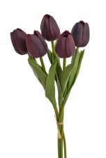 Svazek pěnových tulipánů s listy dl. 32cm - 5ks