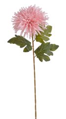 Umělá chryzantéma na stopce s listy,  hlavička Ø19cm, celkem dl.73cm