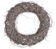 Dekorace věnec ze dvou druhů přírodního barveného proutí 35cm∅x8cmH.