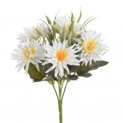 Kytice umělých chryzantém a jiných kvítků, Ø kvítku 6 cm, dl. kytice 34cm