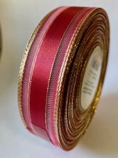 Atlasová stuha s monofilem, metaloplastem a vlascem 2,5cm/25m