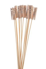 Dekorace dřevěný kolíček zápich (1,4cmL x 0,7cmW x 4,5cmH) 37,5cmH - 12ks