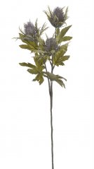 Kvetoucí bodlák větvička s 3 květy 68 cm