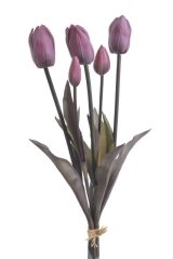 Tulipán svazek 5 ks, 3 květy + 2 poupata, 46 cm