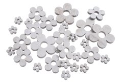 Dřevěné výseky ve tvaru  kvítek 2,5-7cm - 30ks