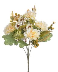 Kytice umělých květů s dalií a doplňky dl. 36cm