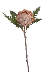Umělý kvetoucí artyčok s listy dl. 54cm
