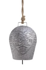 Dekorace na pověšení kravský zvonec s ornamenty  (15cmLx7,5cmWx21,5cmH) 41cmH