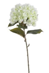 Umělá hortenzie s listy, hlava Ø 20cm, dl.80cm